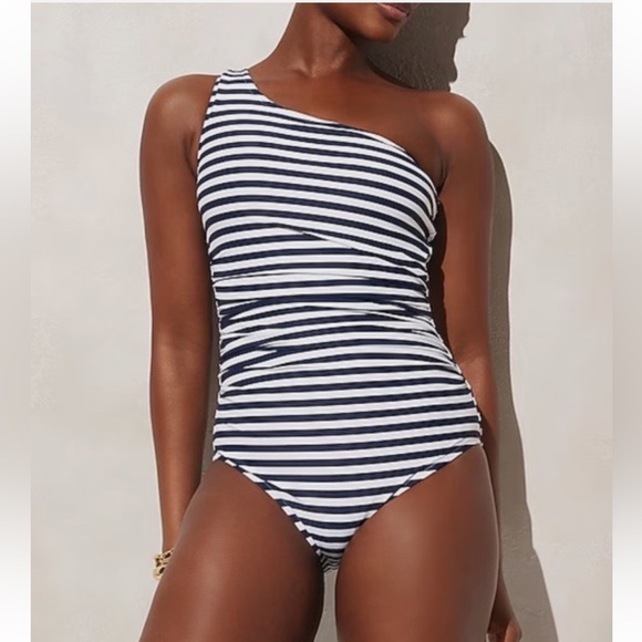 J. Crew Other - J. Crew Navy and White Striped Swimsuit